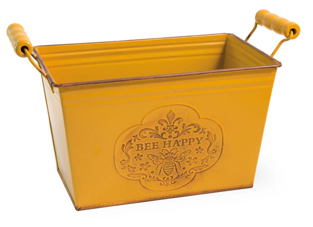 Bee Happy Rectangle Metal Tin