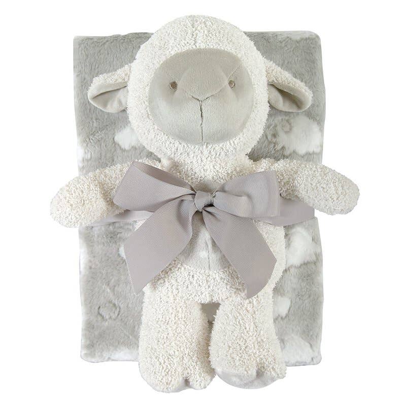 Gray Lamb Plush Toy and Blanket Set by Faithworks