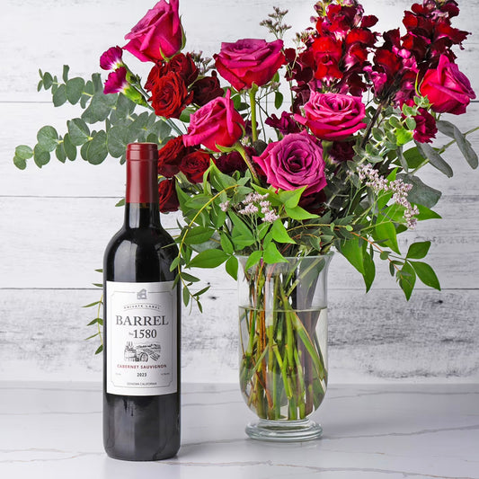 Majestic Rose Arrangement & Cabernet