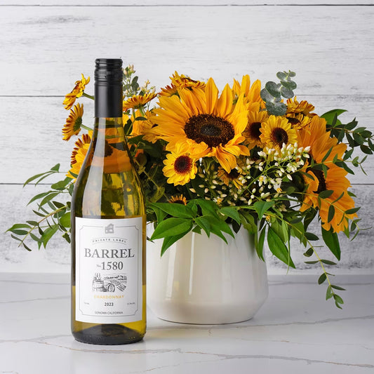 Sunflowers, Sunshine & Wine Gift Set
