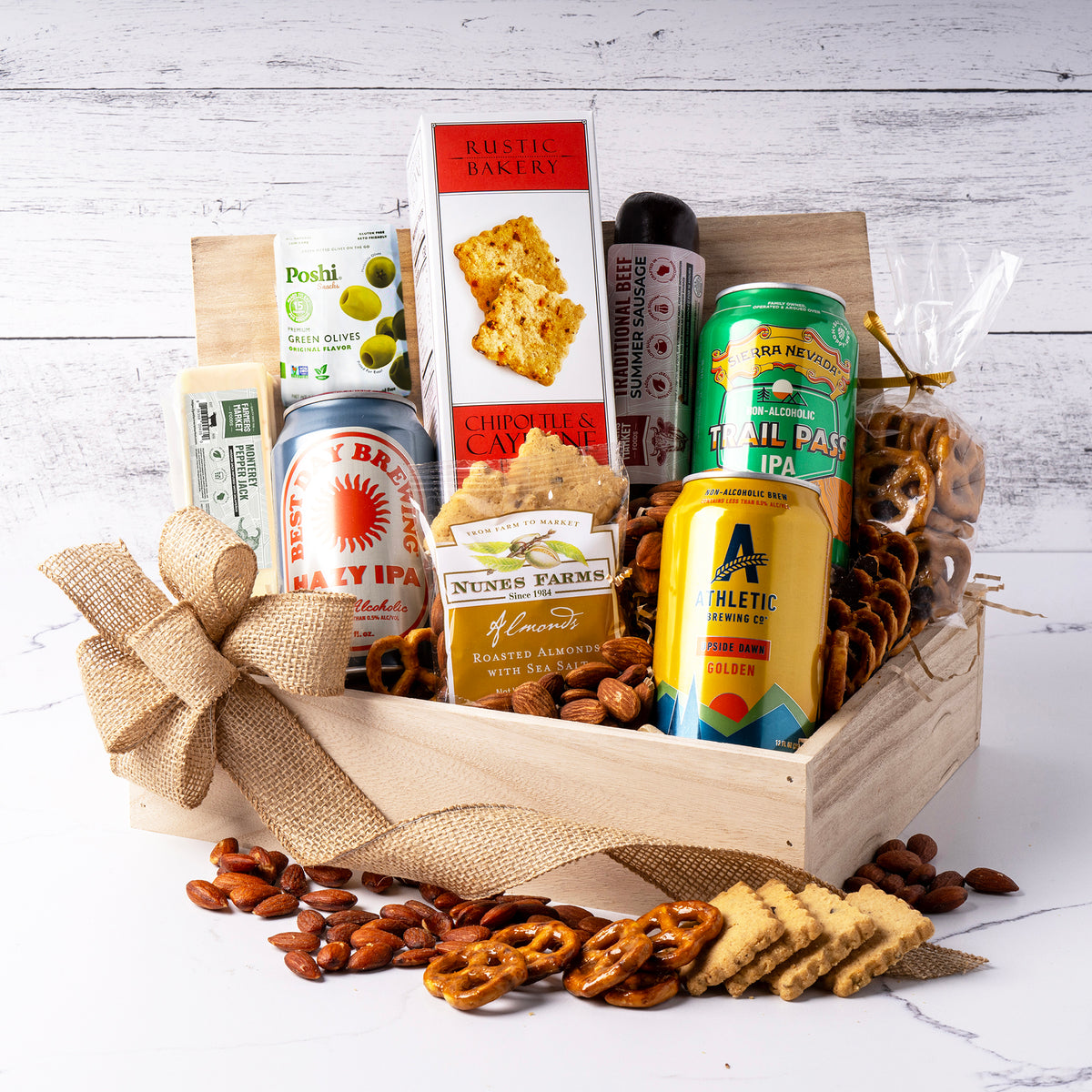 Alcohol-Free Brews and Savory Snacks Gift Crate