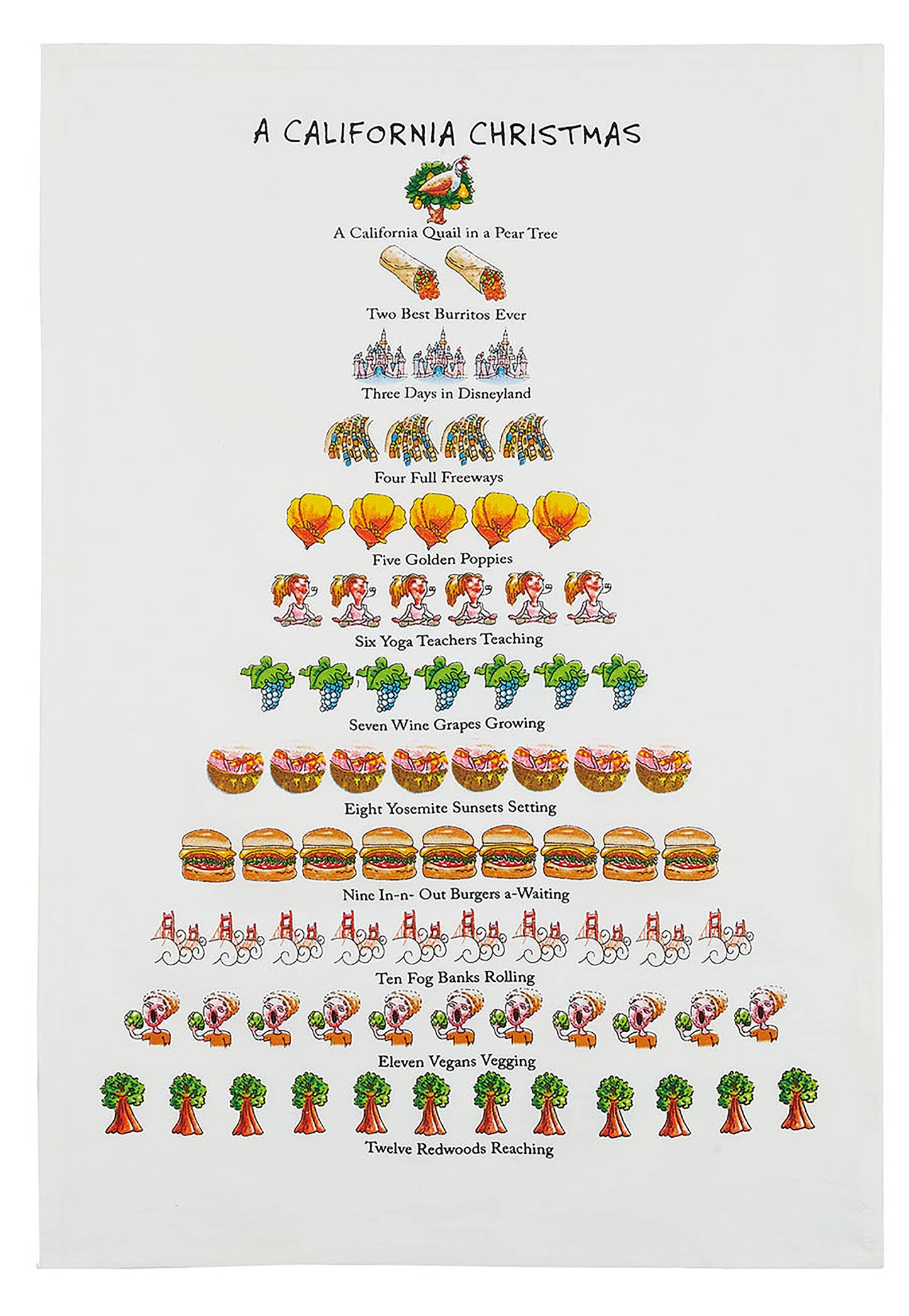 A California Christmas Kitchen Towel