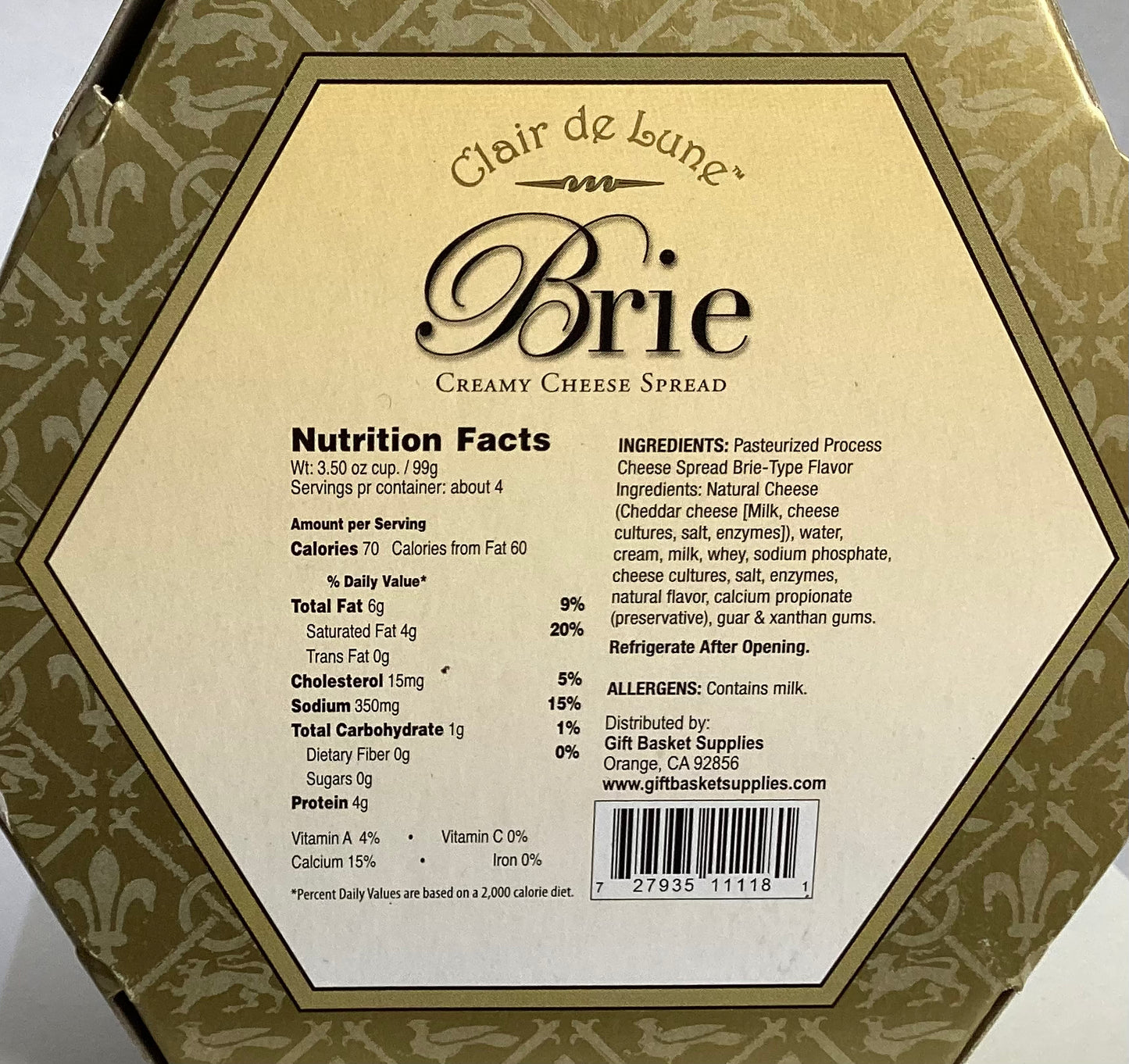 Brie Creamy Cheese Spread Box by JDW Distributors