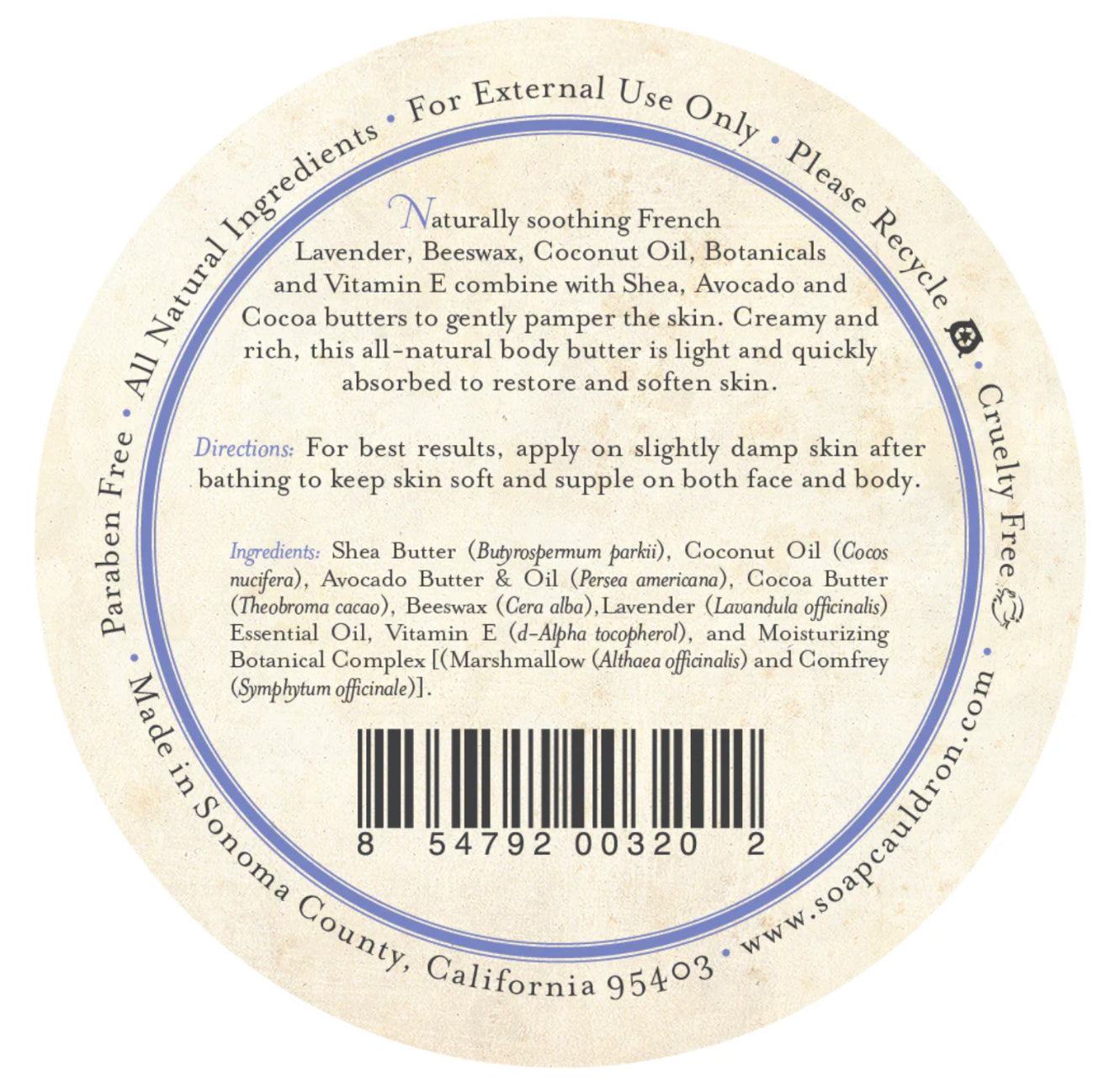 Three Sisters Apothecary French Lavender Body Butter