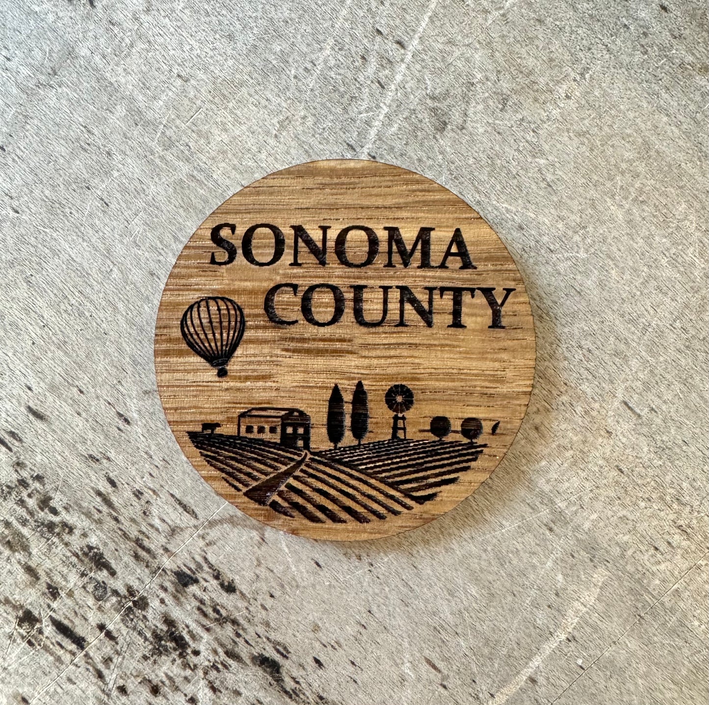 Wine Barrel Napa Sonoma Wooden Magnet by Cask Gifts