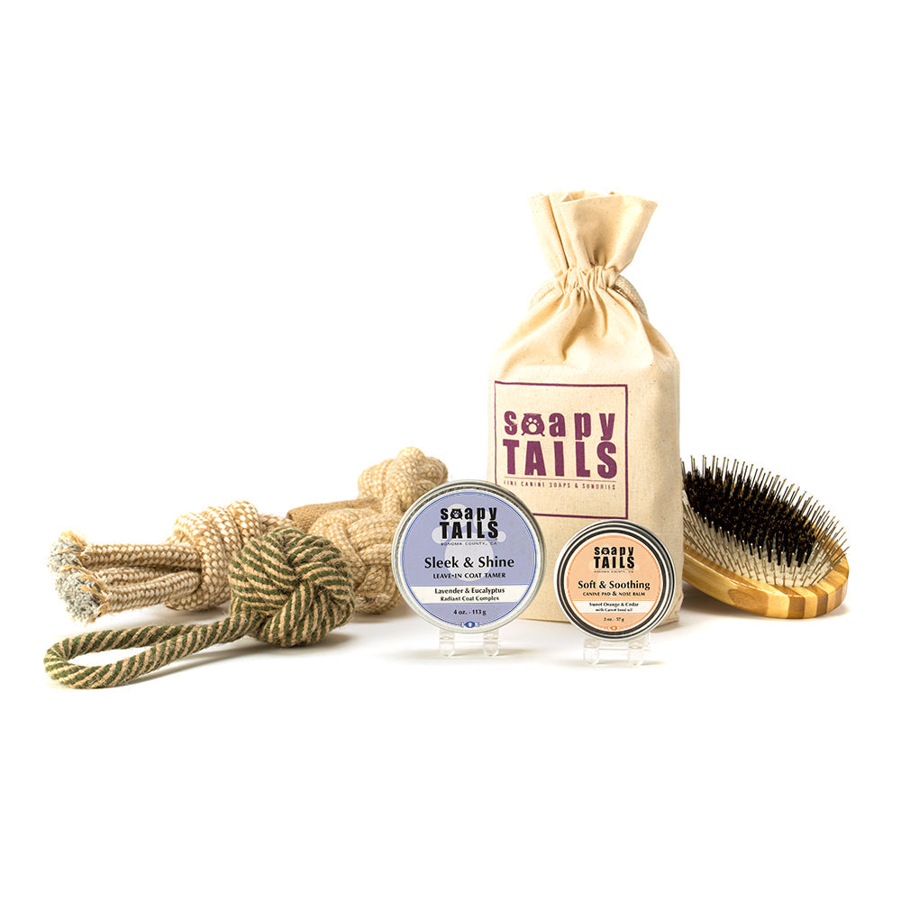 Soapy Tails Groom & Go Dog Gift Set