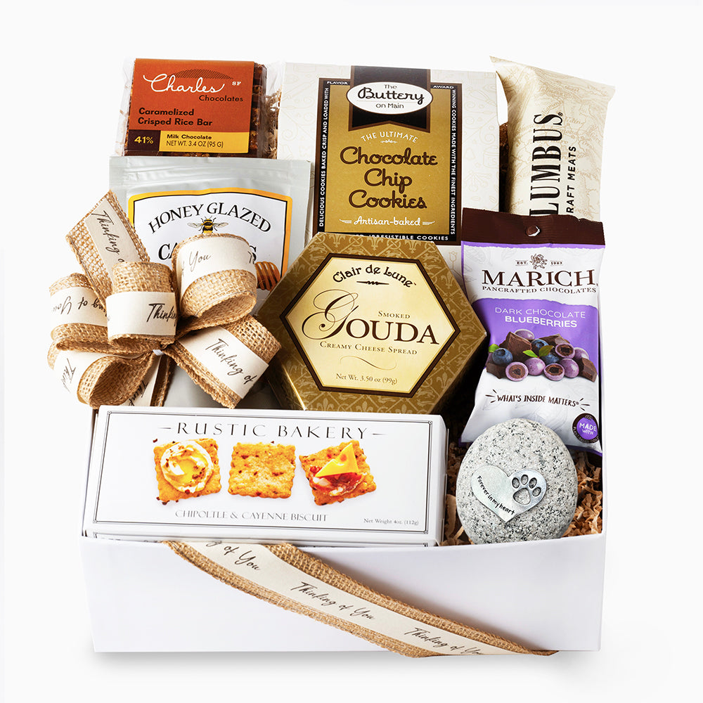 Condolence Gift Basket for Dog Loss with Memorial Keepsake