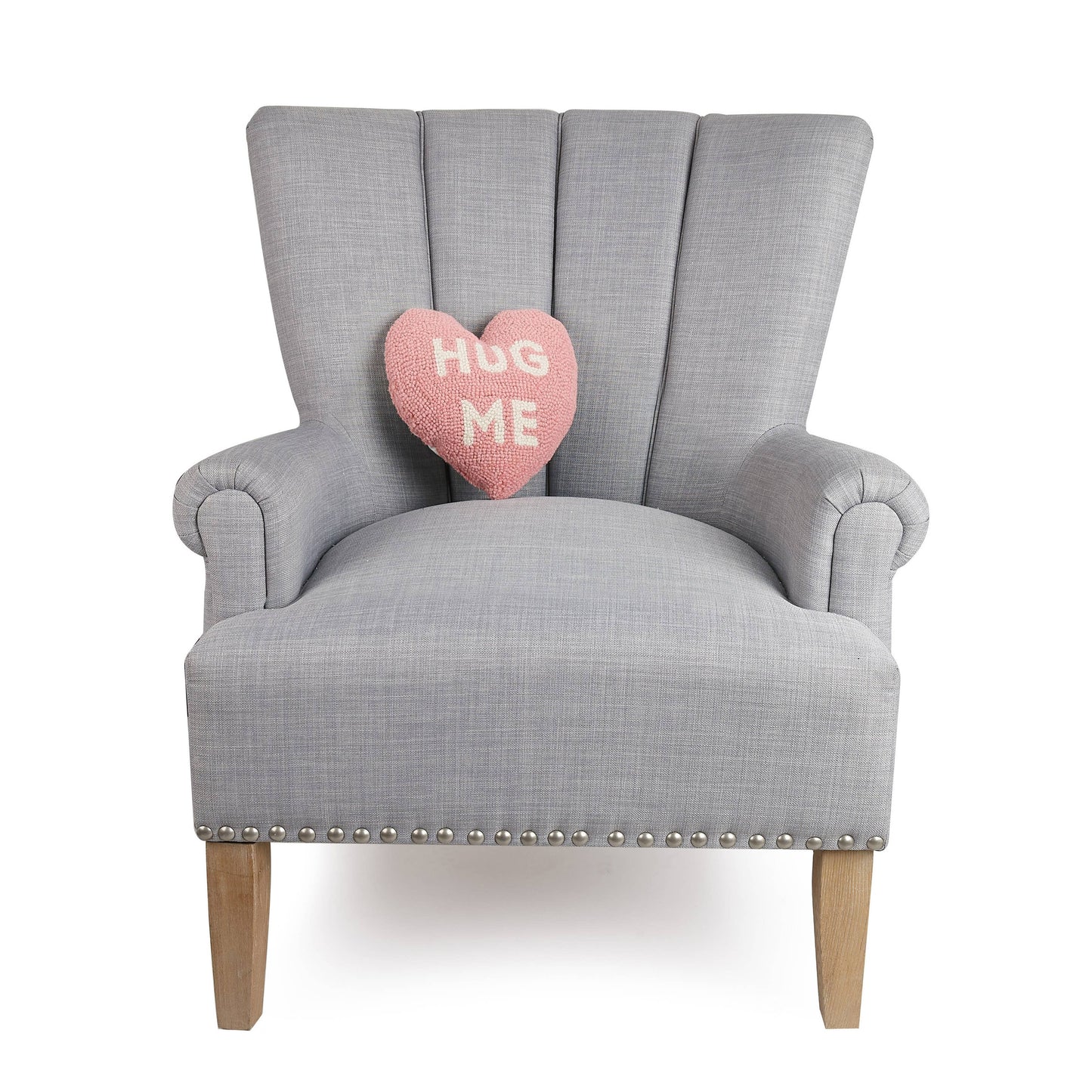 10" x 10" Wool Hug Me Heart Shaped Pillow