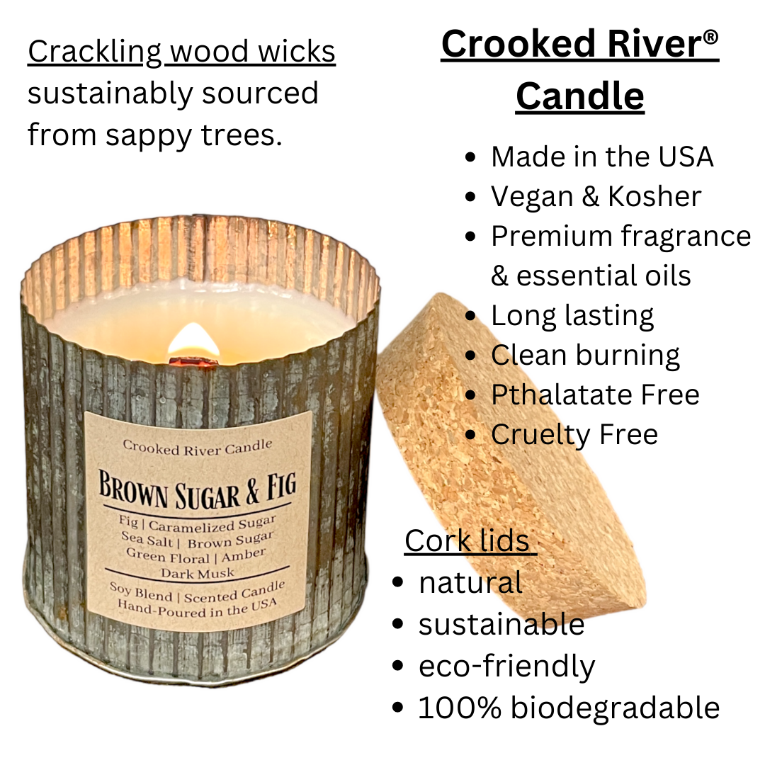 Brown Sugar & Fig | Wood Wick Soy Candle by Crooked River Candle