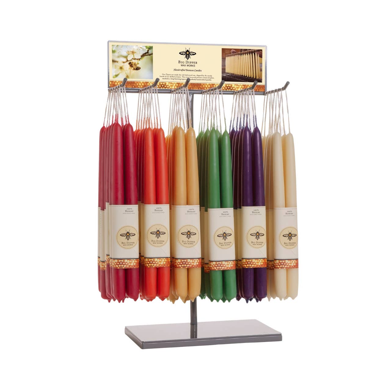 100% Pure Beeswax Taper Candles by Big Dipper Wax Works