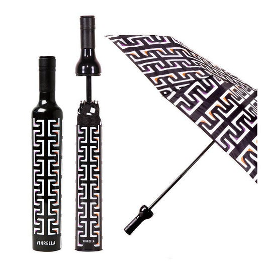 Geometric Black Bottle Umbrella by Vinrella