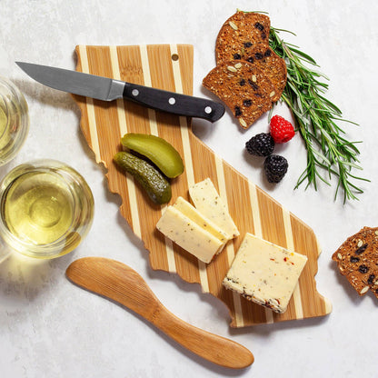 California Shaped Charcuterie Board & Cheese Spreader Knife Set by Totally Bamboo