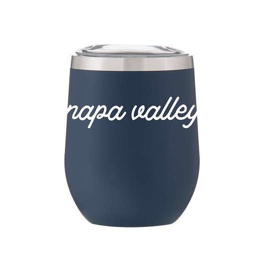 Napa Simple Script Stainless Wine Cups