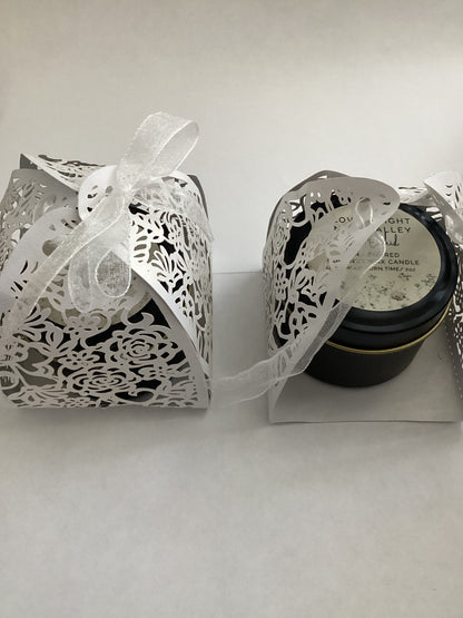 Love and Light-2 oz Travel Tin Candles with Lace Box