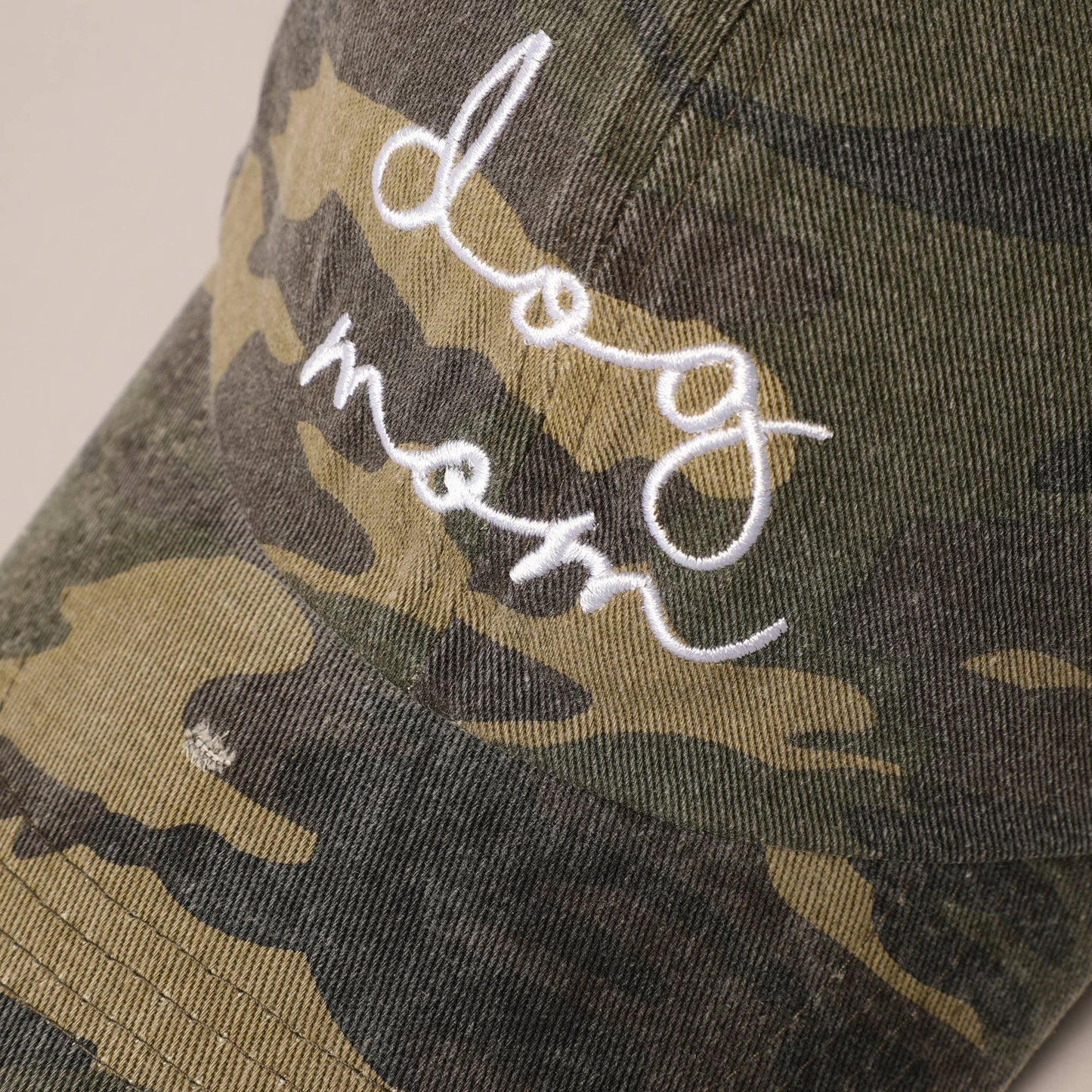 Dog Mom Lettering Camo Embroidery Baseball Cap