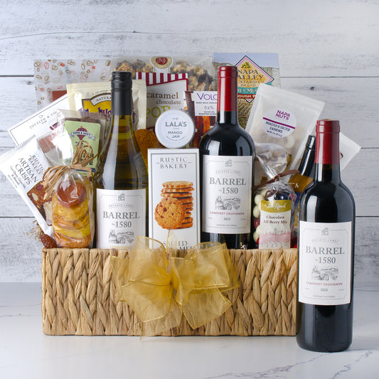 Premium Napa and Sonoma Wine & Cheese Gift Basket