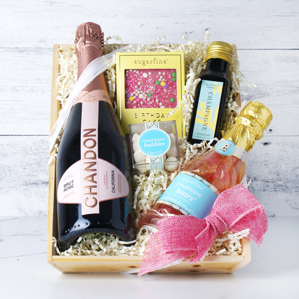 Pink Perfection Birthday Treats Crate Gift