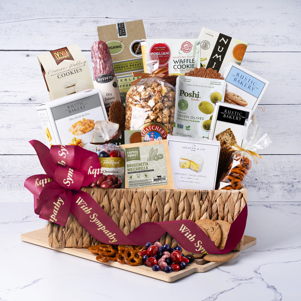 With Comfort and Reflection Gourmet Sympathy Gift Basket