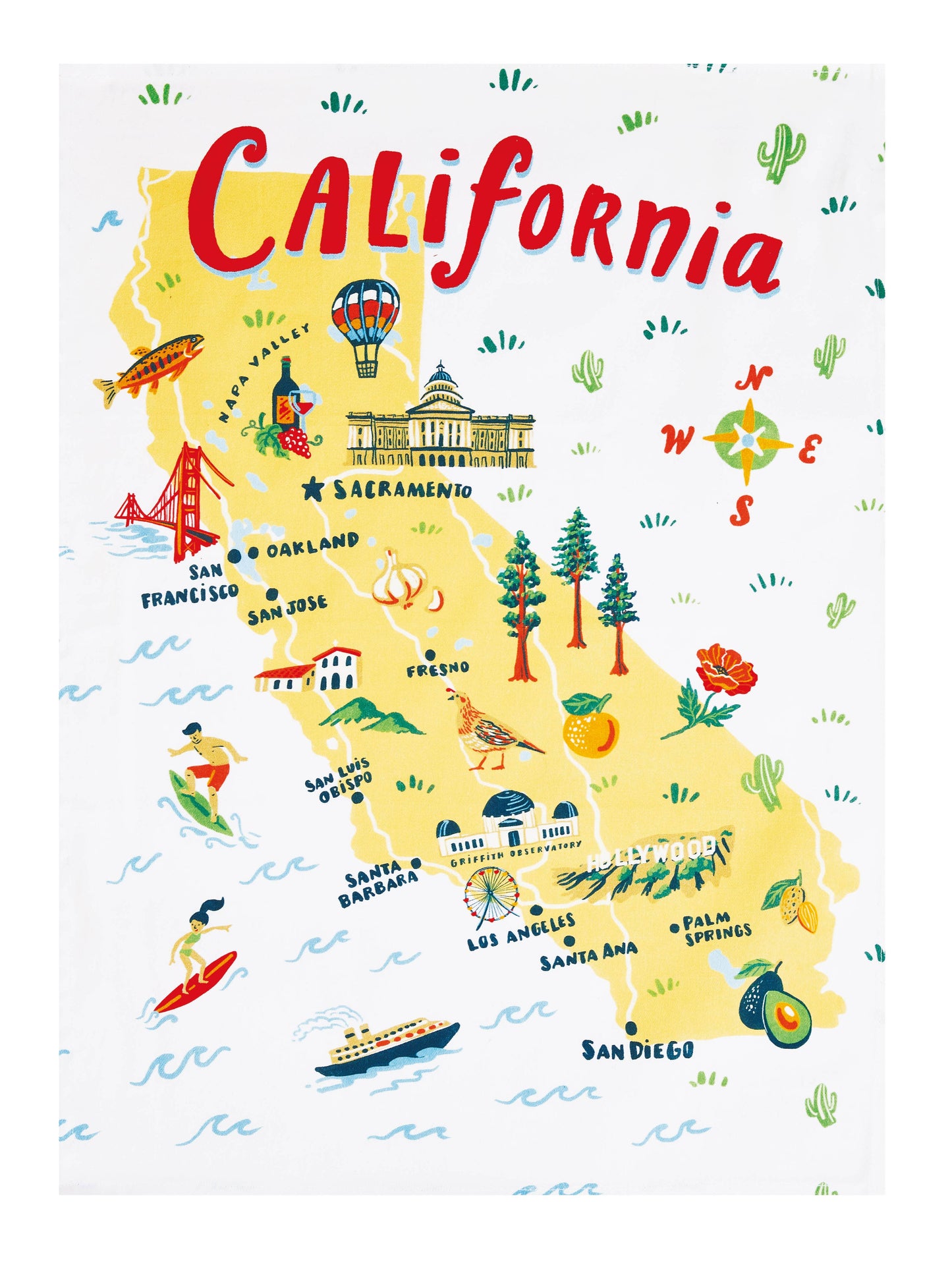 California Printed Kitchen Towel