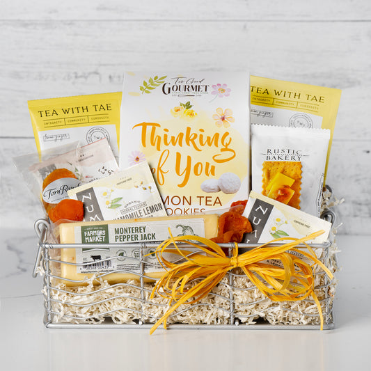 Just Thinking of You Lemon Tea & Snacks Gift Basket