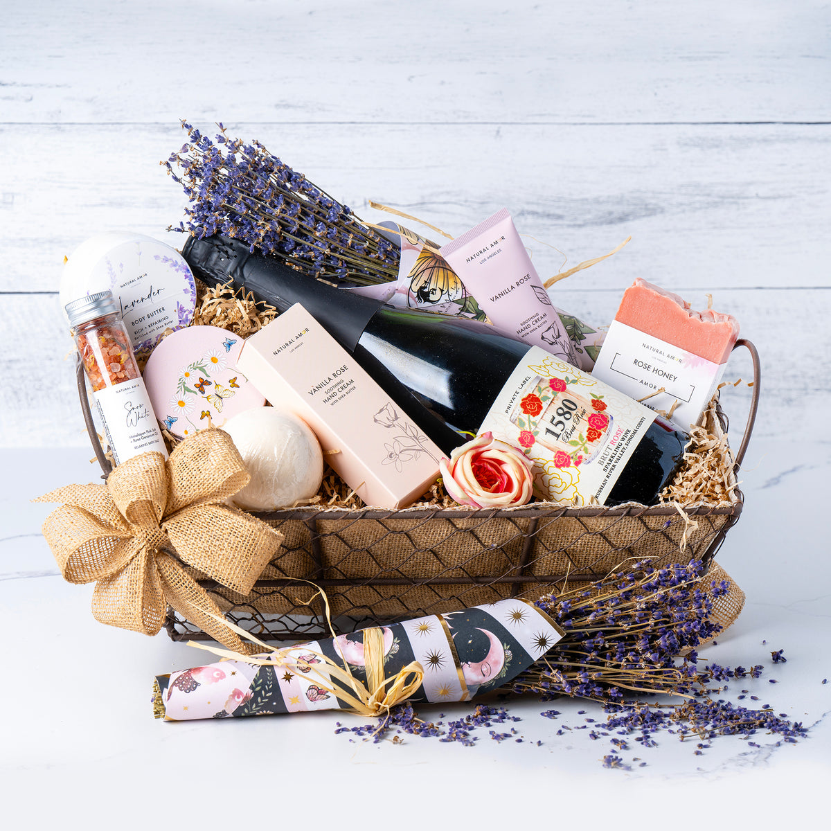 Sip, Soak & Unwind Spa & Sparkling Rosé Gift Basket