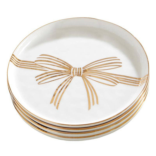 Gold Bow Appetizer Plates