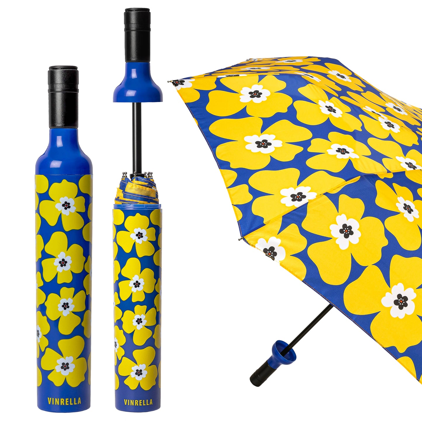 Nikki on Blue Bottle Umbrella by Vinrella