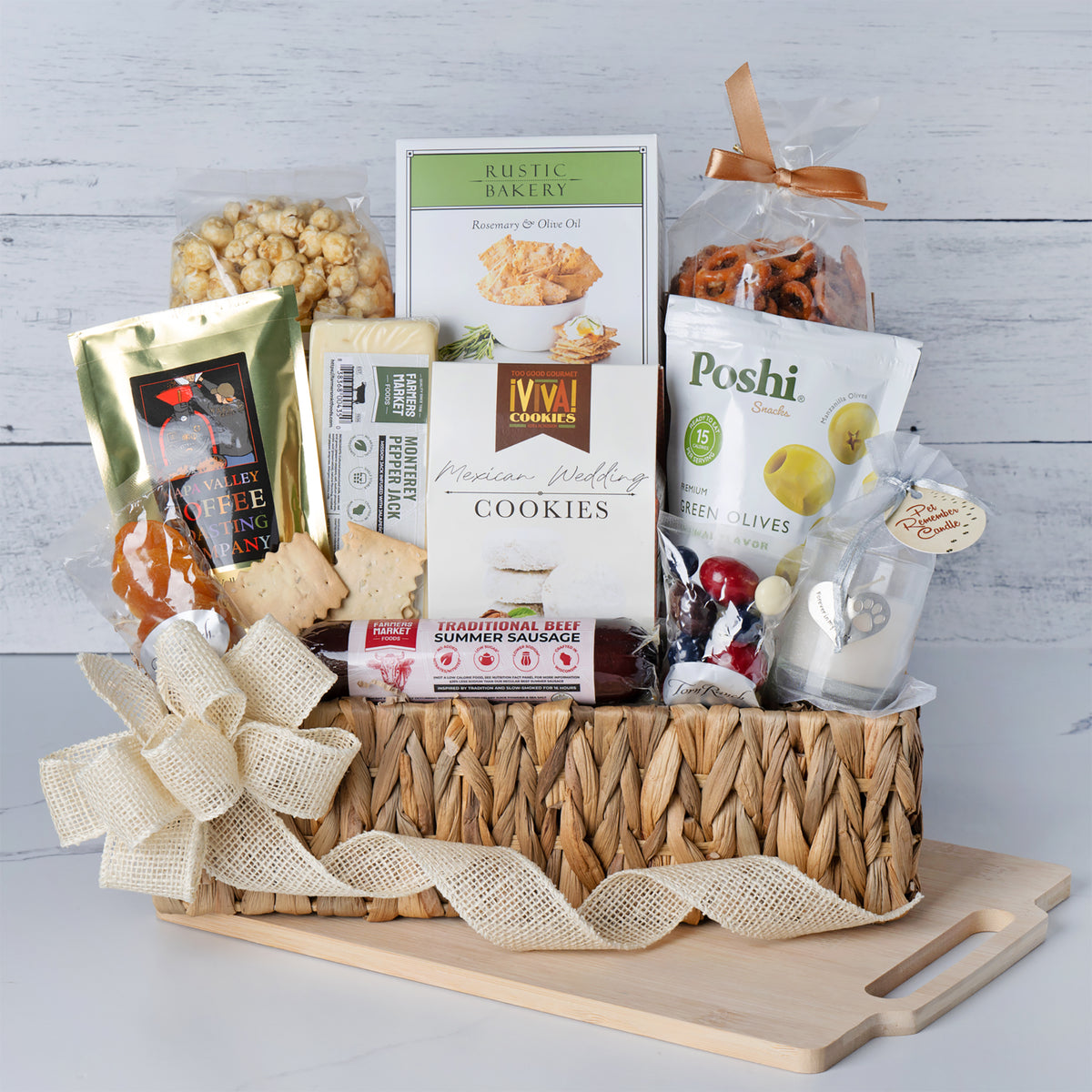 Dog Sympathy Gift Basket for the Whole Family with a Candle Keepsake