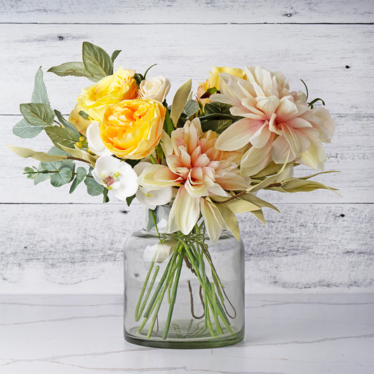 861-PRO - Honey Posh Faux Flowers in Glass Vase