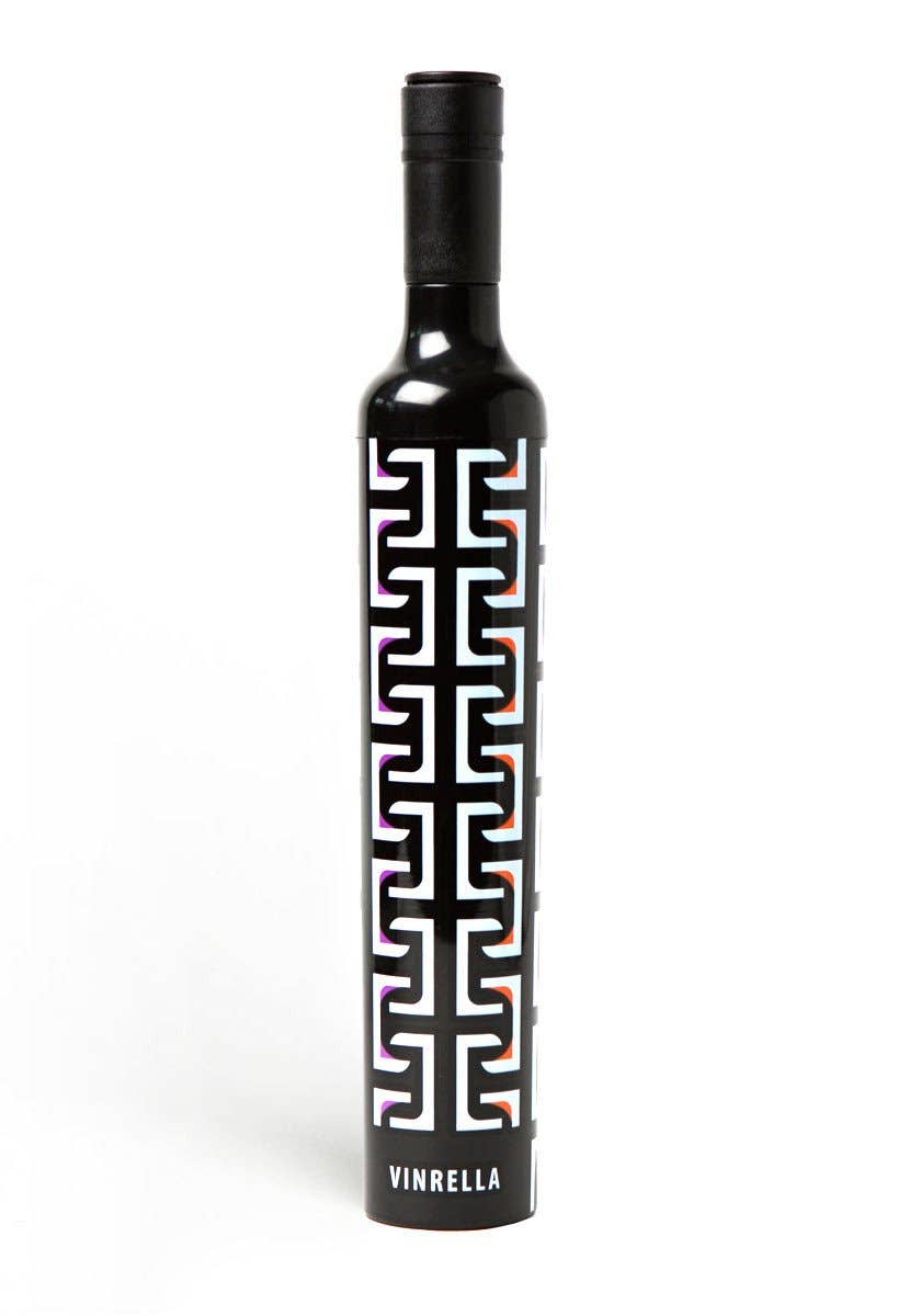 Geometric Black Bottle Umbrella by Vinrella