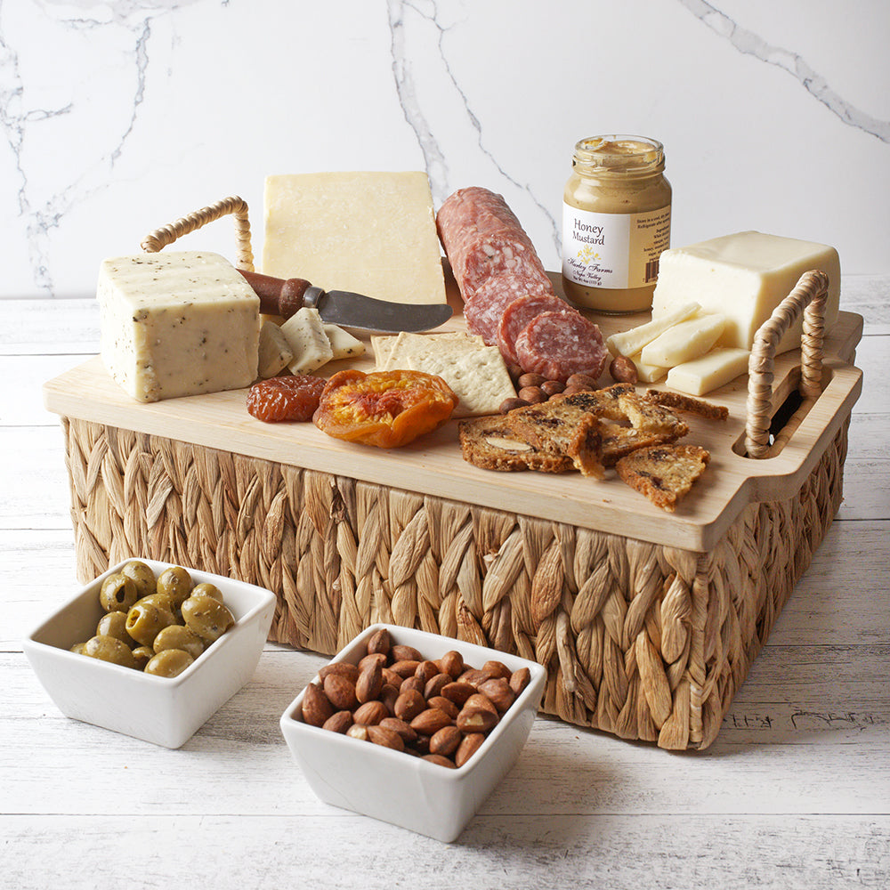 Charcuterie Basket and Cutting Board Duo