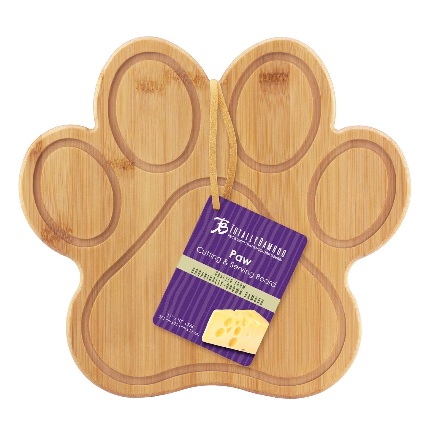 Paw Shaped Cutting Board & Charcuterie Serving Tray by Totally Bamboo