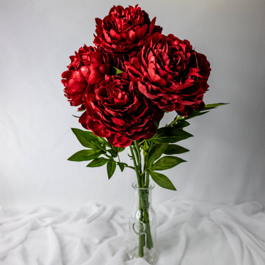 Burgundy Peony Large Bloom by Realistic Artificial Flowers