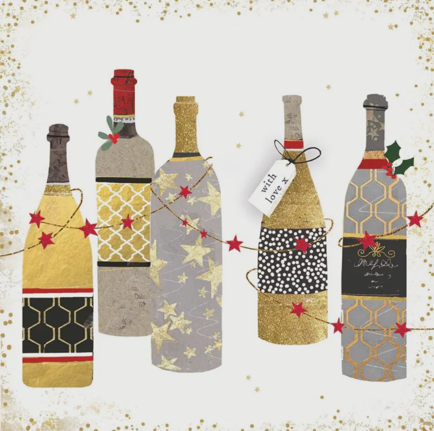 Silver & Gold Bottle Napkins by Paperproducts Design