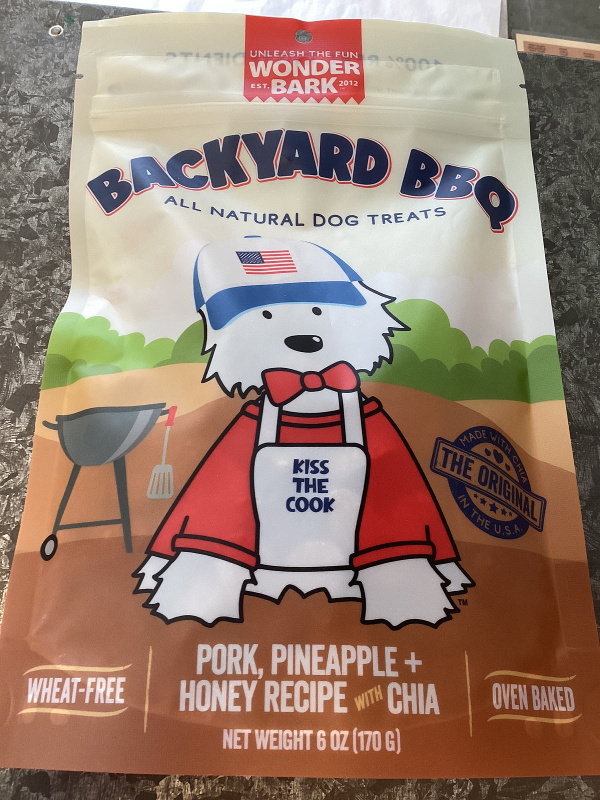 Wonder Bark - Backyard BBQ Natural Dog Treats -Pork Pineapple + Honey Recipe with Chia