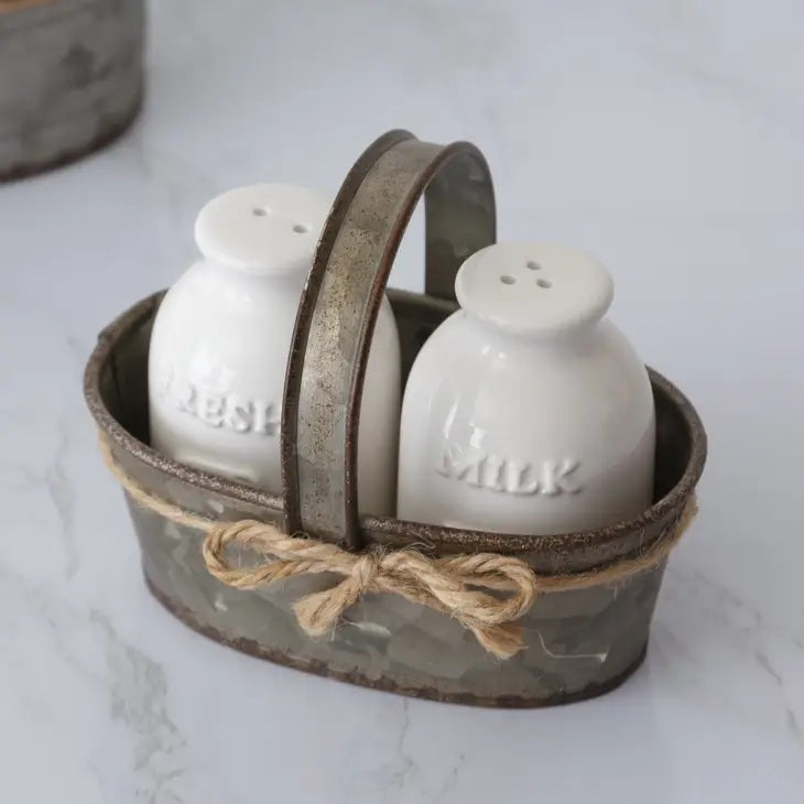 Milk Bottle Salt and Pepper Shaker Set by Audrey's