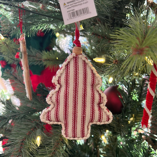 5" Ticking Stripe Ornament tree