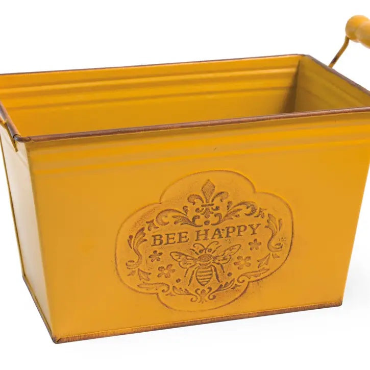 Bee Happy Rectangle Metal Tin by Boston International