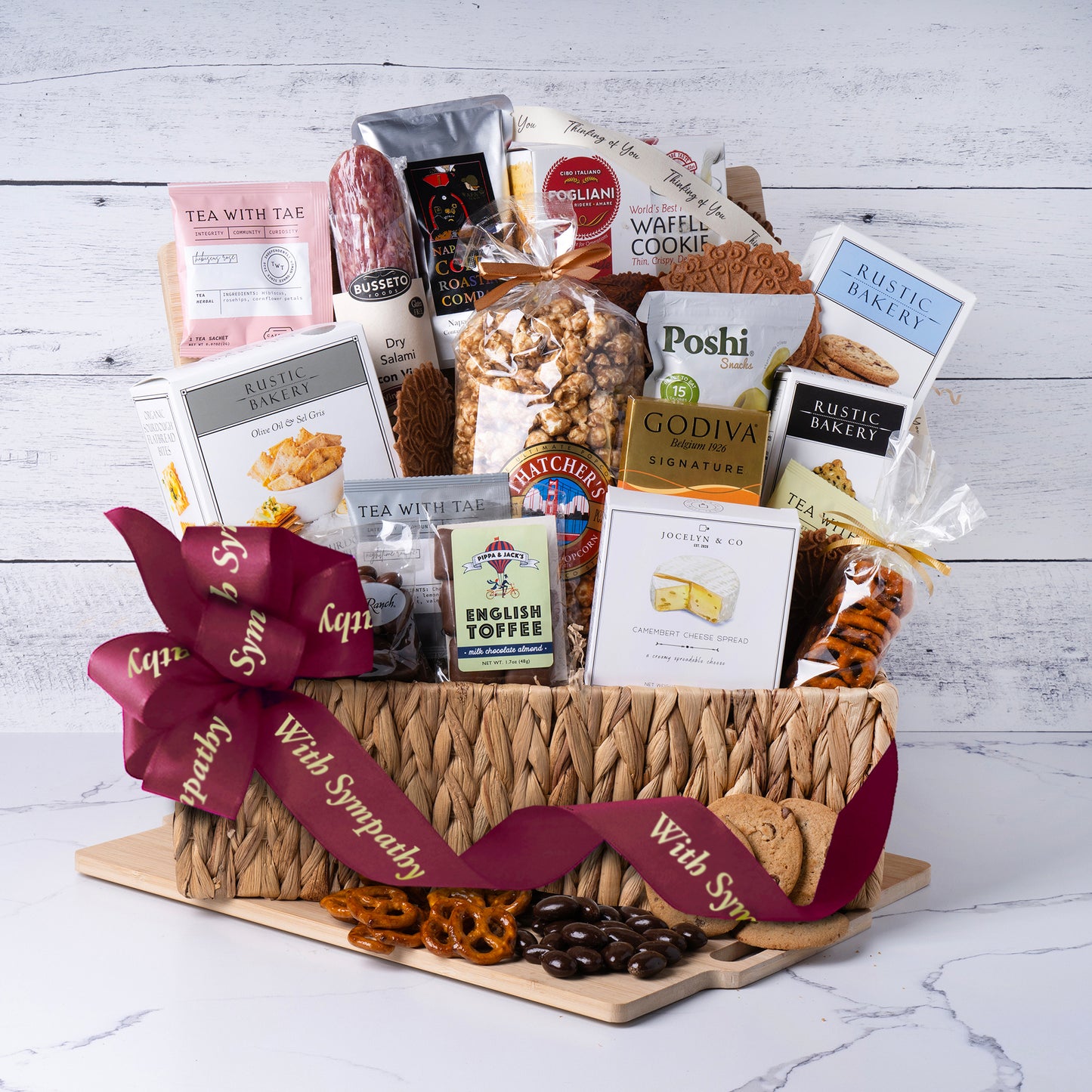 With Comfort and Reflection Gourmet Sympathy Gift Basket