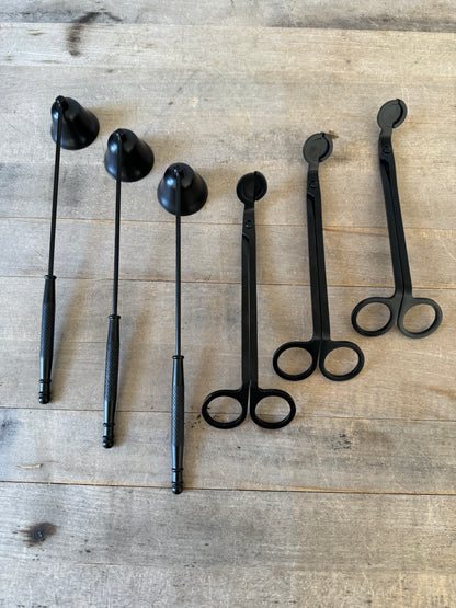 Black Metal Candle Accessories (Wick Trimmer and Candle Snuffer)