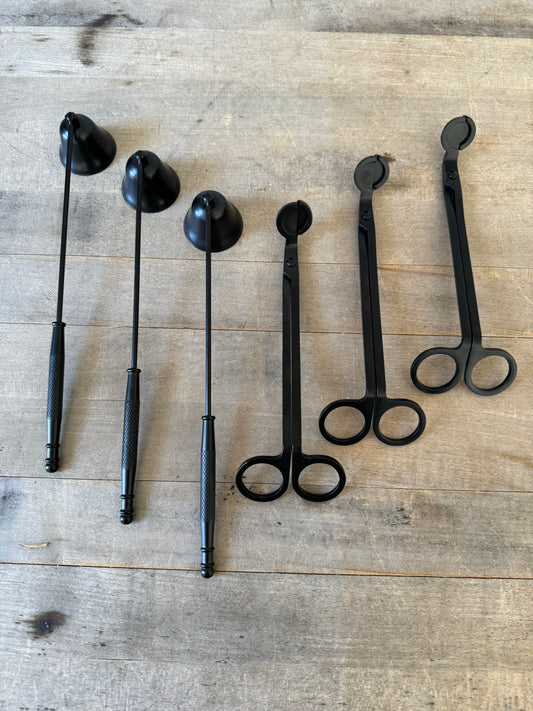 Black Metal Candle Accessories (Wick Trimmer and Candle Snuffer)