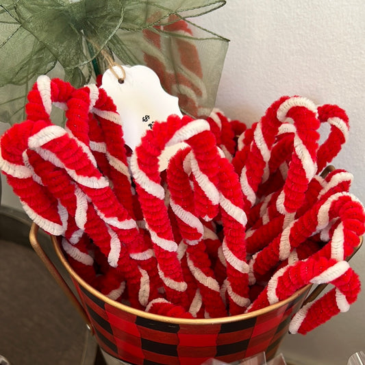 Fuzzy candy cane