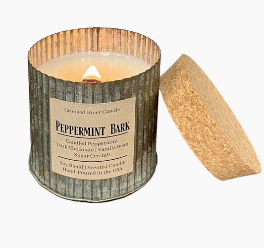 Peppermint Bark | Wood Wick Soy Candle by Crooked River Candle