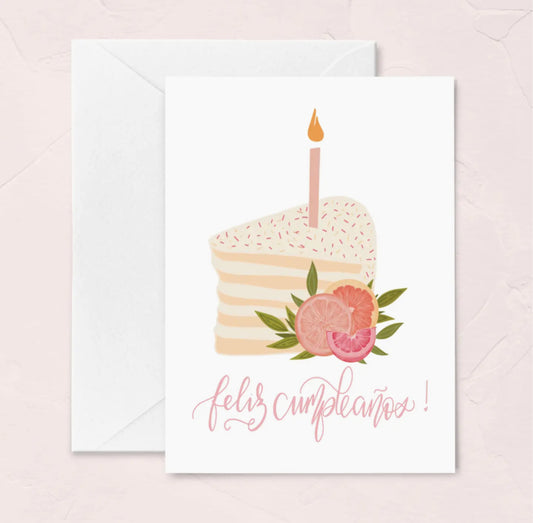 Feliz Cumpleanos Cake Greeting Card