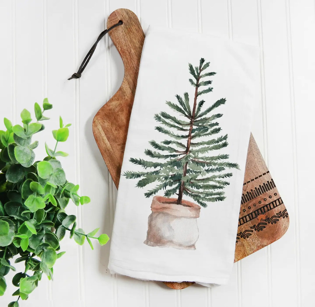 Watercolor Small Christmas Tree Kitchen Towel