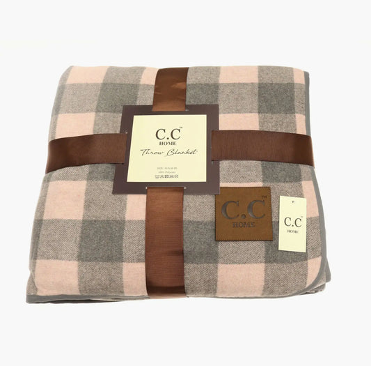 Buffalo Check Sherpa Lined Throw Blanket by C.C Beanie