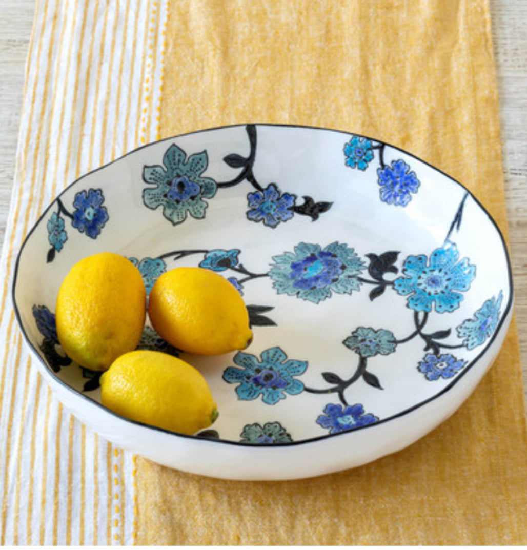 Periwinkle Vine Pattern Serving Bowl