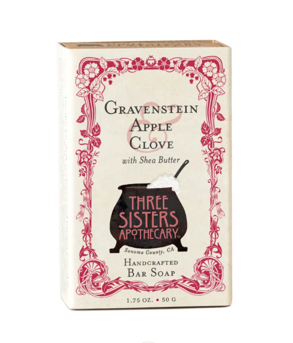 Three Sisters Apothecary Gravenstein Apple Clove Bar Soap Travel Size