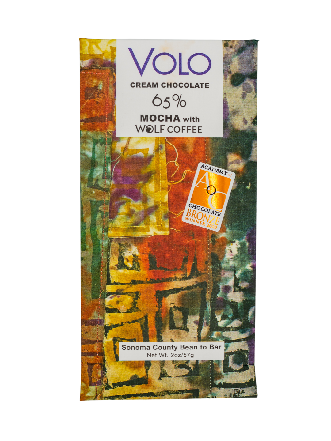 Volo Creamy 65% Dark Chocolate Bar with MOCHA WOLF coffee + cream