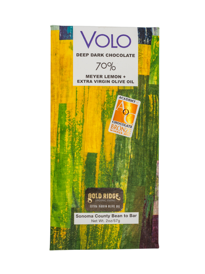 Volo Meyer Lemon & Extra Virgin Olive Oil 73% Dark Chocolate bar